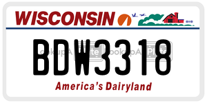 BDW3318  license plate in WI