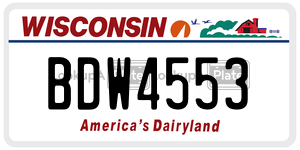 BDW4553  license plate in WI