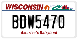 BDW5470  license plate in WI