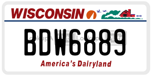 BDW6889  license plate in WI