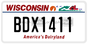 BDX1411  license plate in WI