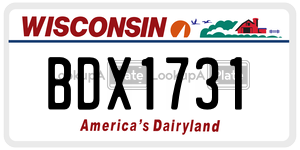 BDX1731  license plate in WI