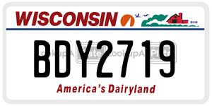 BDY2719  license plate in WI