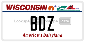 BDZ  license plate in WI