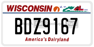 BDZ9167  license plate in WI