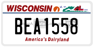 BEA1558  license plate in WI
