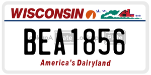 BEA1856  license plate in WI