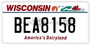 BEA8158  license plate in WI