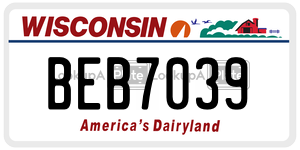 BEB7039  license plate in WI