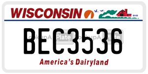 BEC3536  license plate in WI