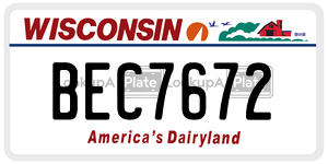BEC7672  license plate in WI