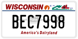 BEC7998  license plate in WI