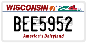 BEE5952  license plate in WI