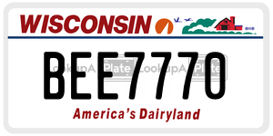 BEE7770  license plate in WI