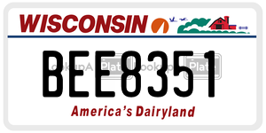 BEE8351  license plate in WI