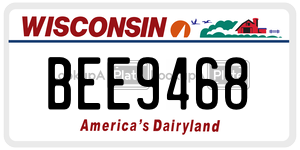 BEE9468  license plate in WI