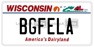 BGFELA license plate in Wisconsin