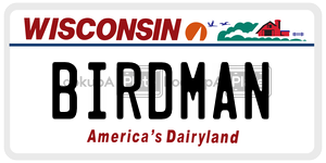 BIRDMAN  license plate in WI