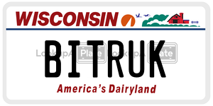 BITRUK  license plate in WI