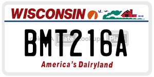 BMT216A  license plate in WI