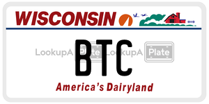 BTC  license plate in WI