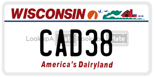 CAD38  license plate in WI