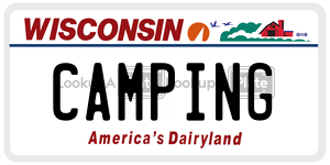 CAMPING  license plate in WI