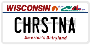 CHRSTNA license plate in Wisconsin
