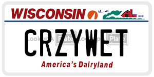 CRZYWET  license plate in WI