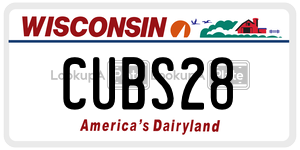 CUBS28  license plate in WI