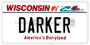DARKER  license plate in WI