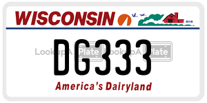 DG333 license plate in Wisconsin