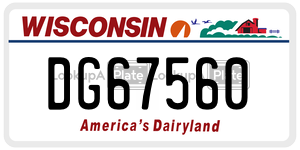 DG67560  license plate in WI