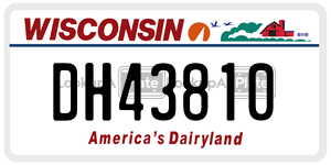 DH43810  license plate in WI
