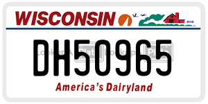 DH50965  license plate in WI