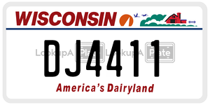 DJ4411 license plate in Wisconsin