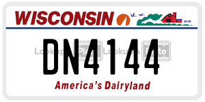 DN4144  license plate in WI