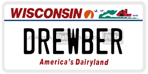 DREWBER  license plate in WI