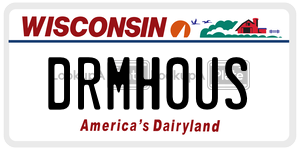 DRMH0US license plate in Wisconsin