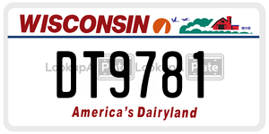DT9781  license plate in WI