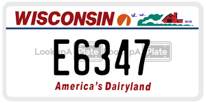 E6347  license plate in WI