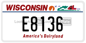 E8136  license plate in WI