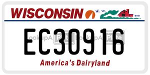 EC30916  license plate in WI