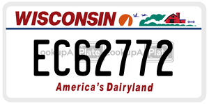 EC62772  license plate in WI