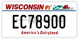 EC78900  license plate in WI