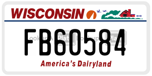 FB60584  license plate in WI