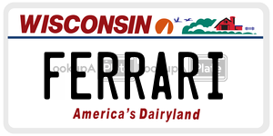 FERRARI license plate in Wisconsin