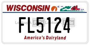 FL5124  license plate in WI
