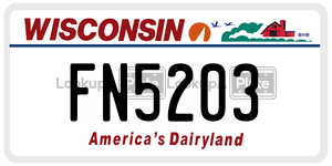 FN5203  license plate in WI