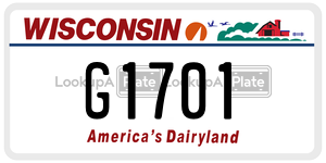 G-1701  license plate in WI